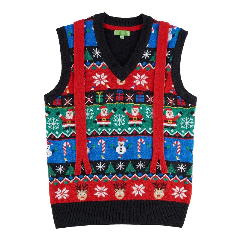 Comfy Cozy Men's Holiday V-Neck Vest