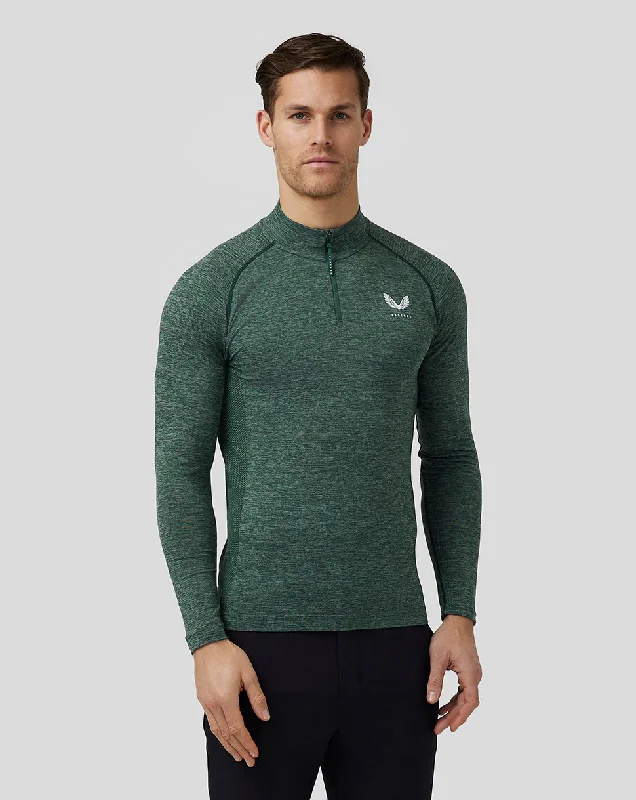 Men’s Golf Body Mapped Seamless Quarter Zip Top - Pine Grey