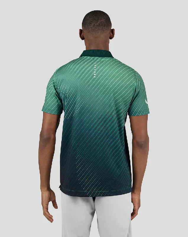 Golf Geo Print Polo - Hunter Green