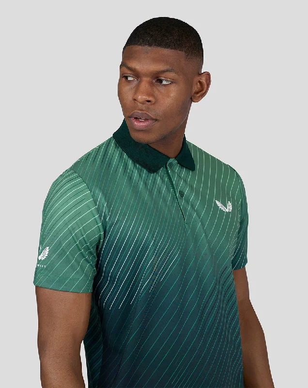 Golf Geo Print Polo - Hunter Green