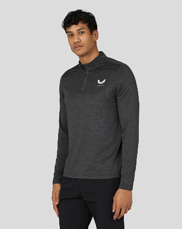 Men’s Active Long Sleeve Marl Quarter Zip - Gunmetal