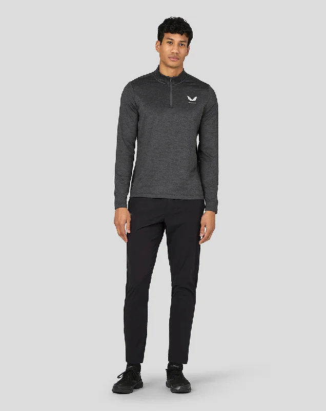 Men’s Active Long Sleeve Marl Quarter Zip - Gunmetal