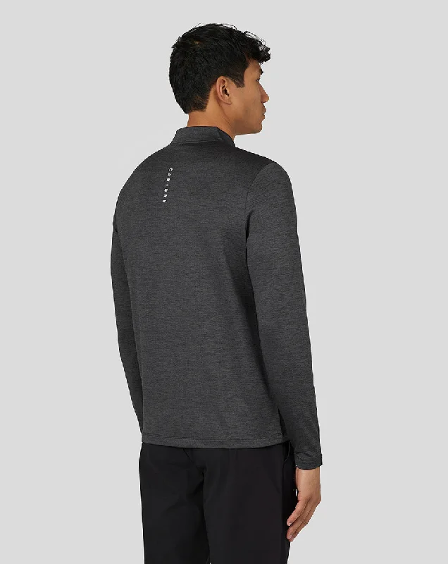 Men’s Active Long Sleeve Marl Quarter Zip - Gunmetal