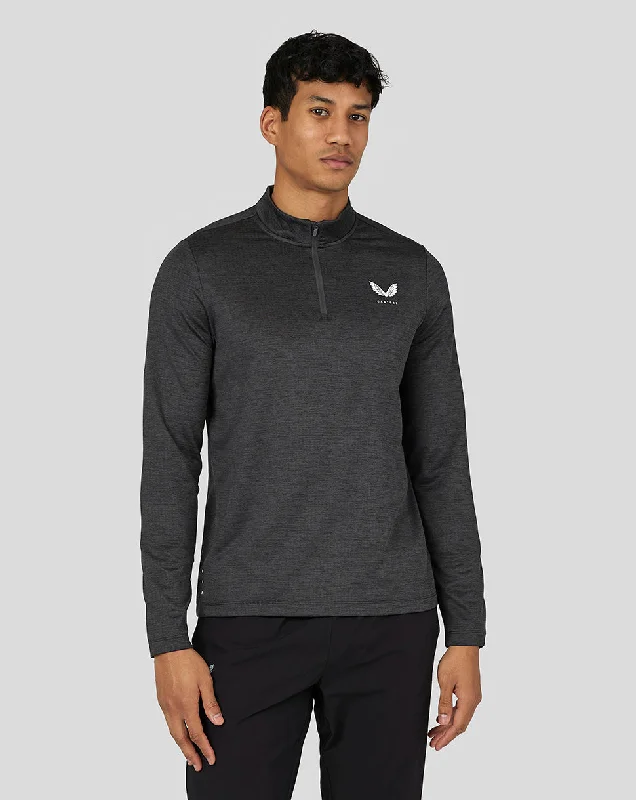 Men’s Active Long Sleeve Marl Quarter Zip - Gunmetal