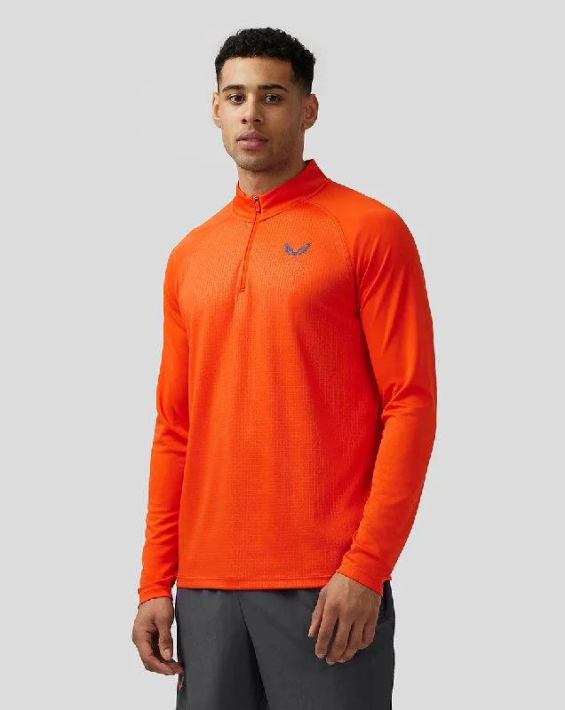 Men’s Adapt Quarter Zip Top - Deep Orange