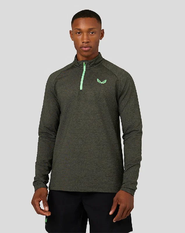 Men’s Flow Long Sleeve Standard Quarter Zip Top - Olive Marl