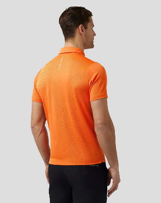 Men’s Golf Engineered Knit Polo - Deep Orange