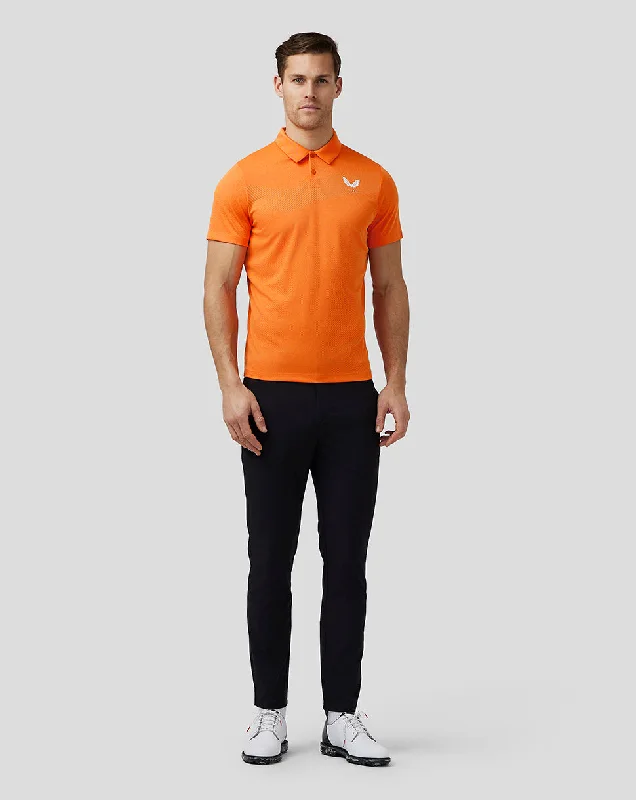 Men’s Golf Engineered Knit Polo - Deep Orange