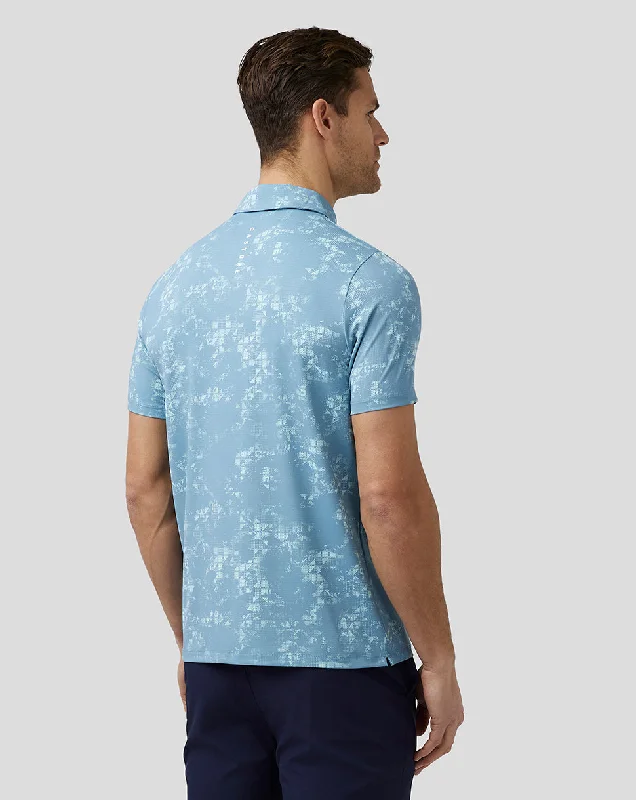 Men’s Golf Short Sleeve Printed Polo - Blue