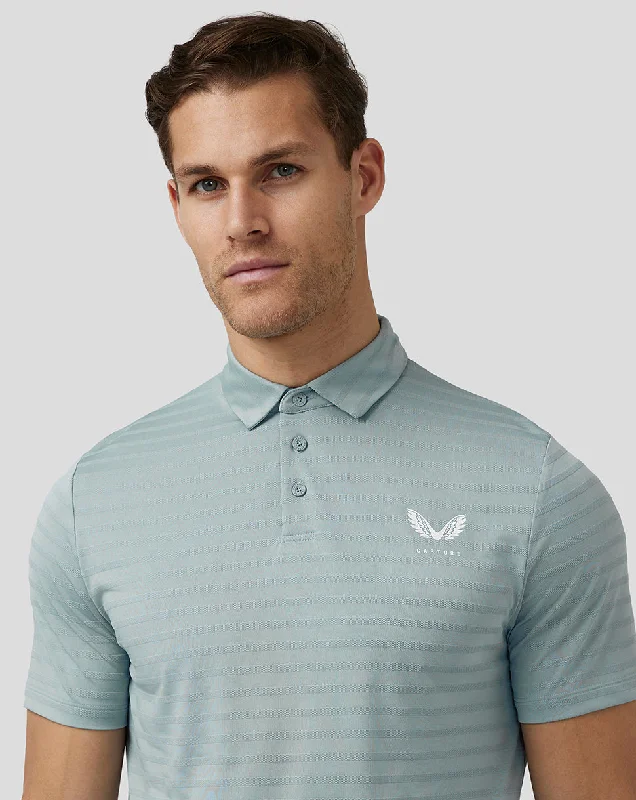 Men’s Golf Textured Pique Stripe Polo - Blue