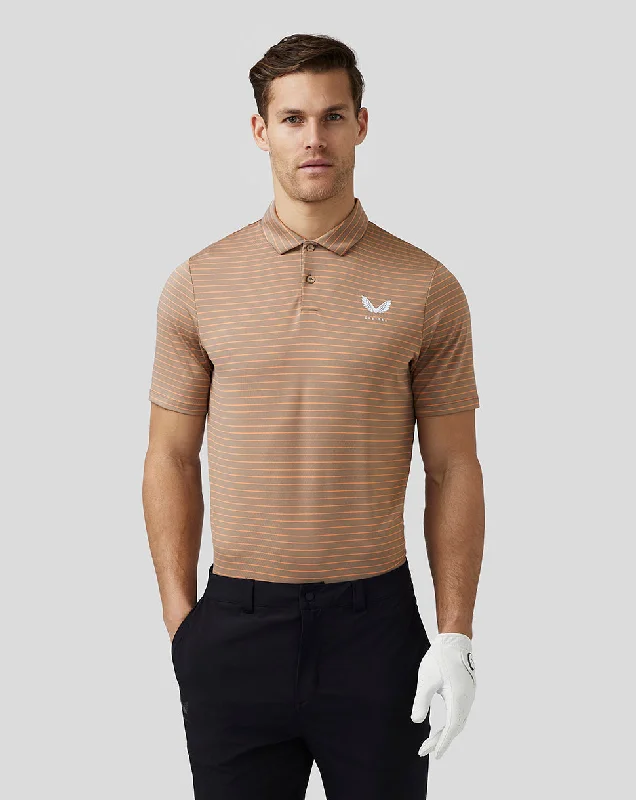 Men’s Golf Yarn Dye Stripe Polo - Clay