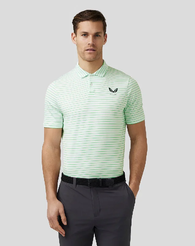 Men’s Golf Yarn Dye Stripe Polo - Lime