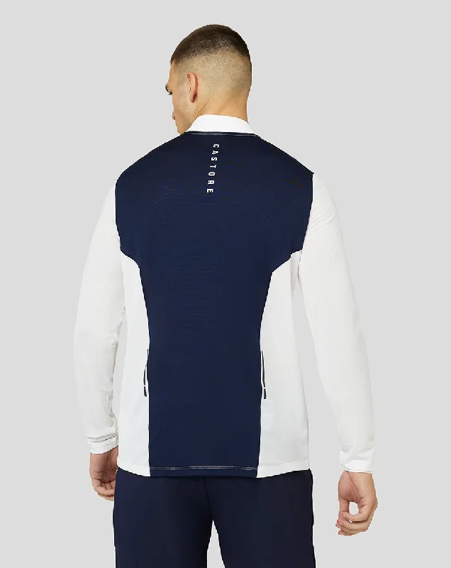 Men's Apex Active Mesh Quarter Zip Top - White/Navy