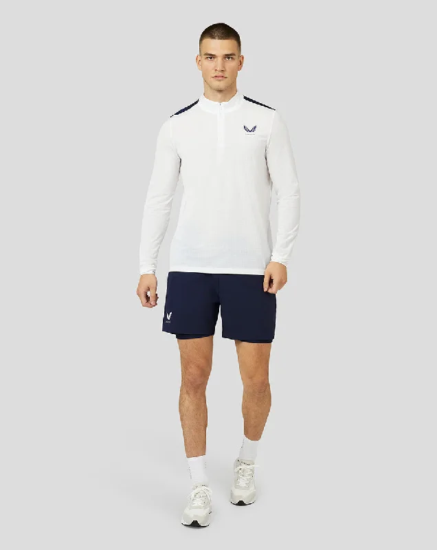 Men's Apex Active Mesh Quarter Zip Top - White/Navy