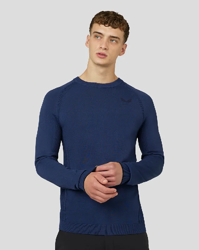 Men's Golf Knitted Crew Top - Oceana Blue