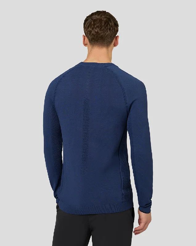 Men's Golf Knitted Crew Top - Oceana Blue