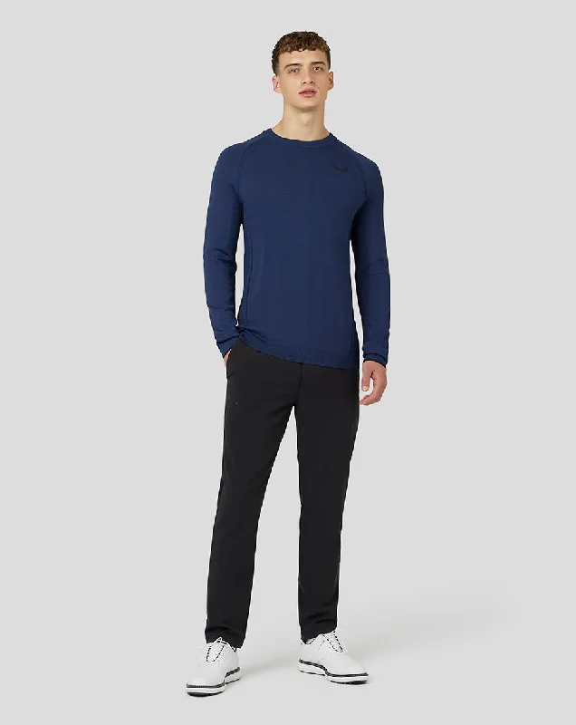 Men's Golf Knitted Crew Top - Oceana Blue