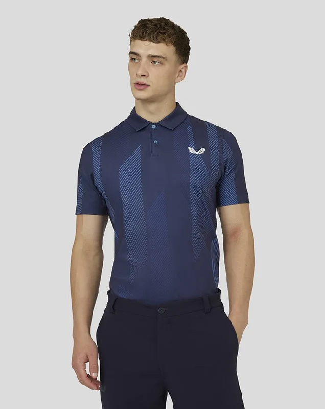 Men's Golf Printed Polo - Navy