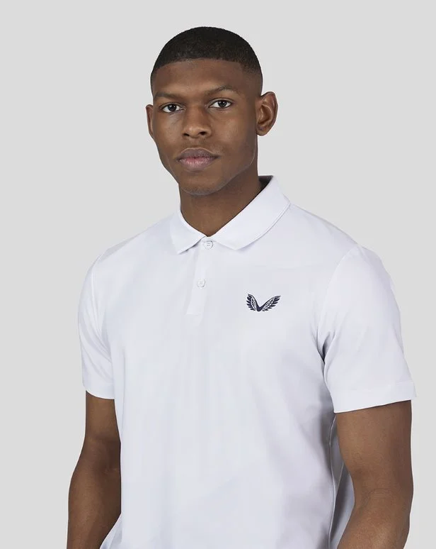 Men's Golf Printed Polo - White