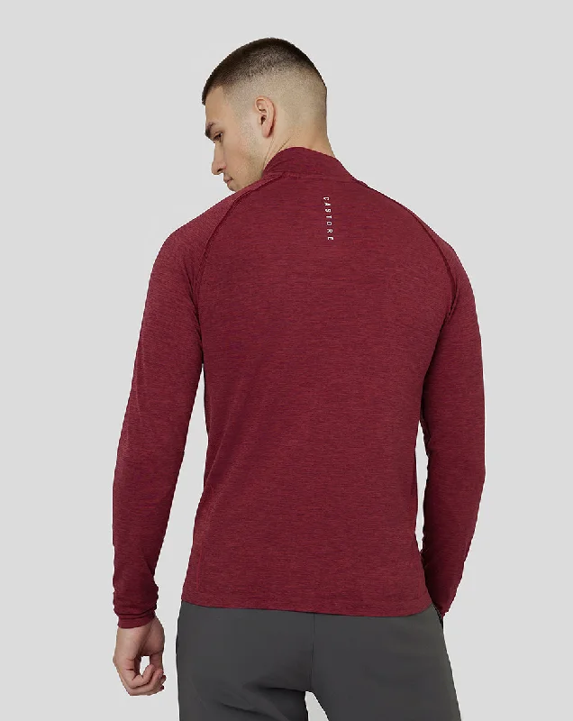 Men's Golf Seamless Long Sleeve Mock Neck - Cabernet