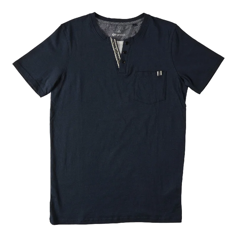 Men's Henley T-Shirt with Front Pocket