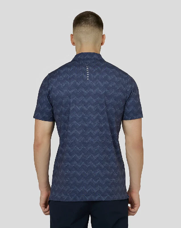 Men's Printed Golf Polo - Midnight Navy