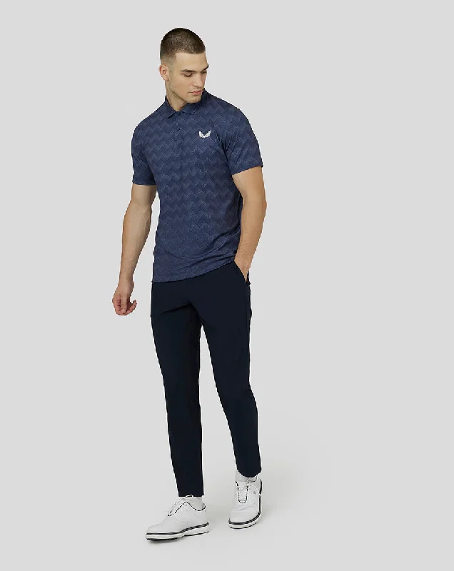 Men's Printed Golf Polo - Midnight Navy