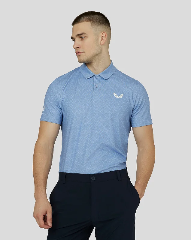 Men's Printed Golf Polo - Sky