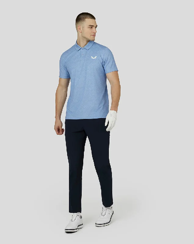 Men's Printed Golf Polo - Sky