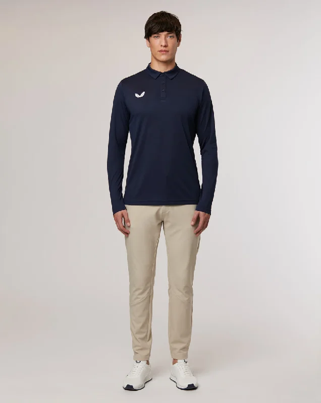 Peacoat Long Sleeve Golf Polo