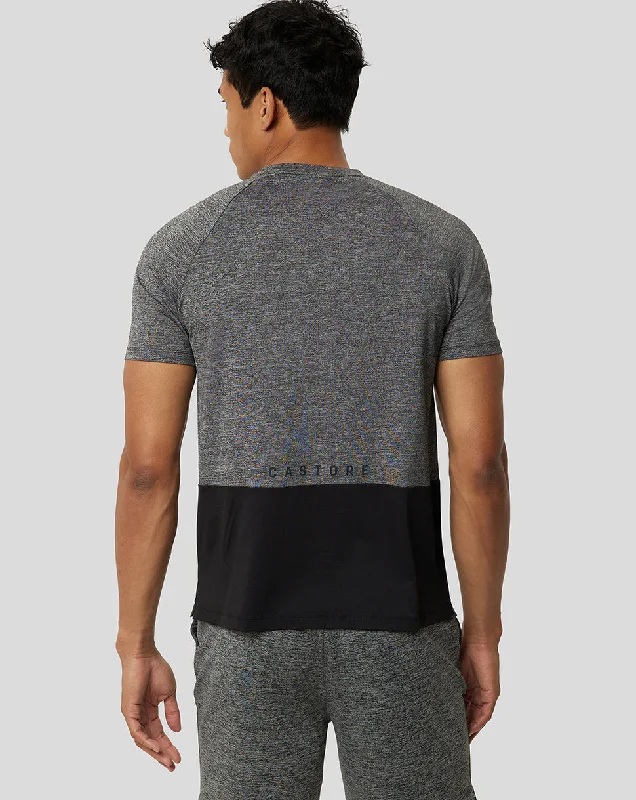 Sharkskin Mesh and Marl Carbon Tee