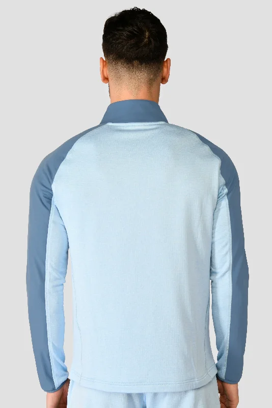 Summit Poly 1/4 Zip - Moonstone Marl/Steel Blue