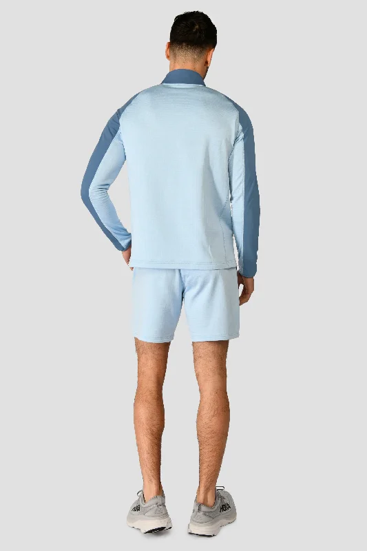 Summit Poly 1/4 Zip - Moonstone Marl/Steel Blue