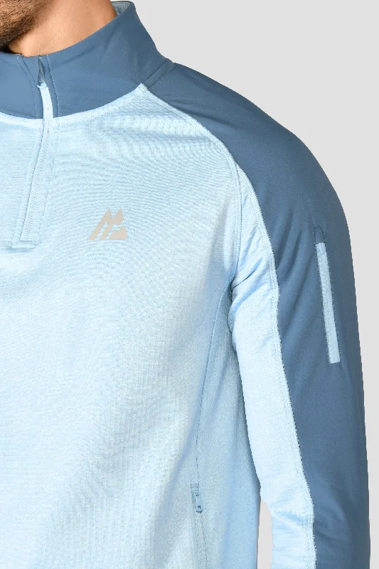 Summit Poly 1/4 Zip - Moonstone Marl/Steel Blue