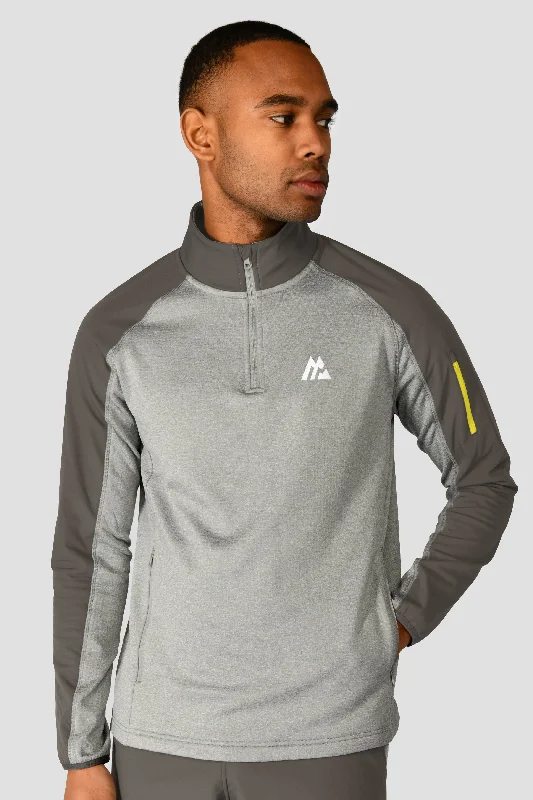 Summit Poly 1/4 Zip - Platinum Grey Marl/Cement Grey