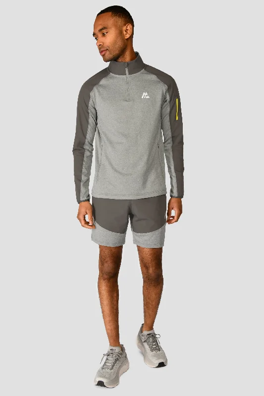 Summit Poly 1/4 Zip - Platinum Grey Marl/Cement Grey