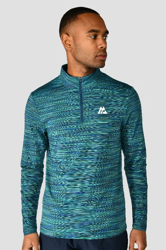 Trail 1/4 Zip - Navy/Turquoise