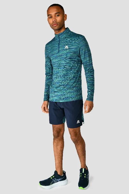 Trail 1/4 Zip - Navy/Turquoise