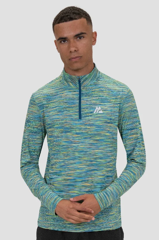 Trail 1/4 Zip - Blue/Orange/Lime