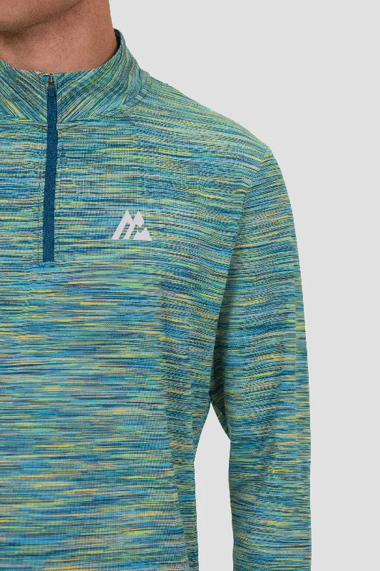 Trail 1/4 Zip - Blue/Orange/Lime