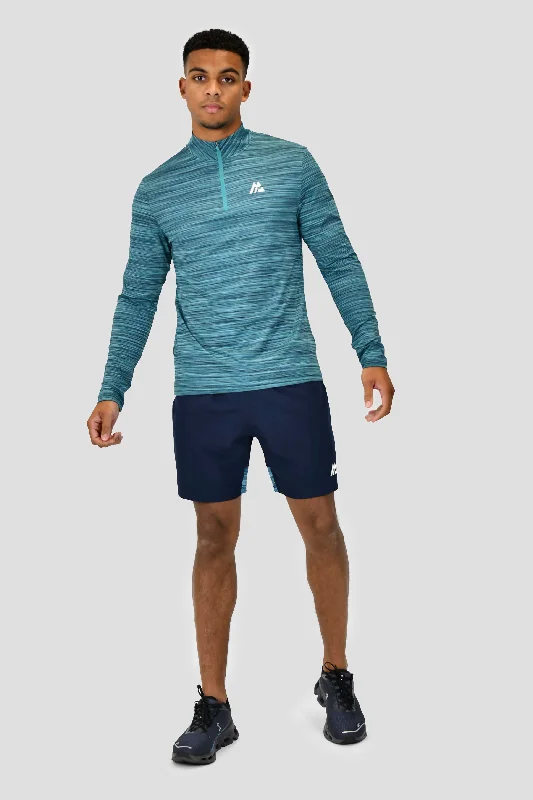 Trail 1/4 Zip - Navy/Dark Teal Multi