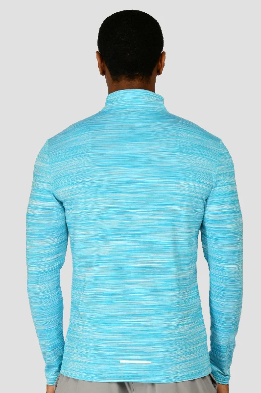 Trail 1/4 Zip - Neon Blue/White