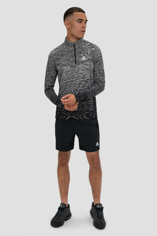 Trail Seamless 1/4 Zip - Black/Grey Multi