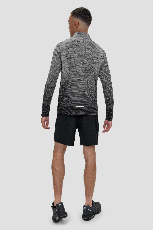 Trail Seamless 1/4 Zip - Black/Grey Multi