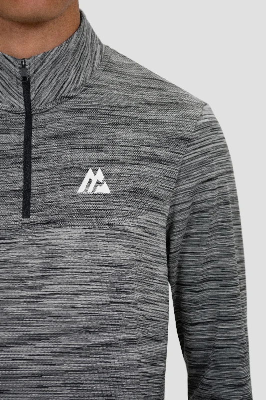 Trail Seamless 1/4 Zip - Black/Grey Multi