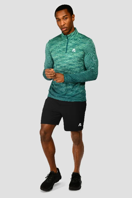 Trail Seamless 1/4 Zip - Mountain Meadow/Deep Sea