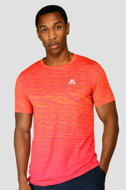 Trail Seamless T-Shirt - Fiery Orange/Hot Pink/Hibiscus