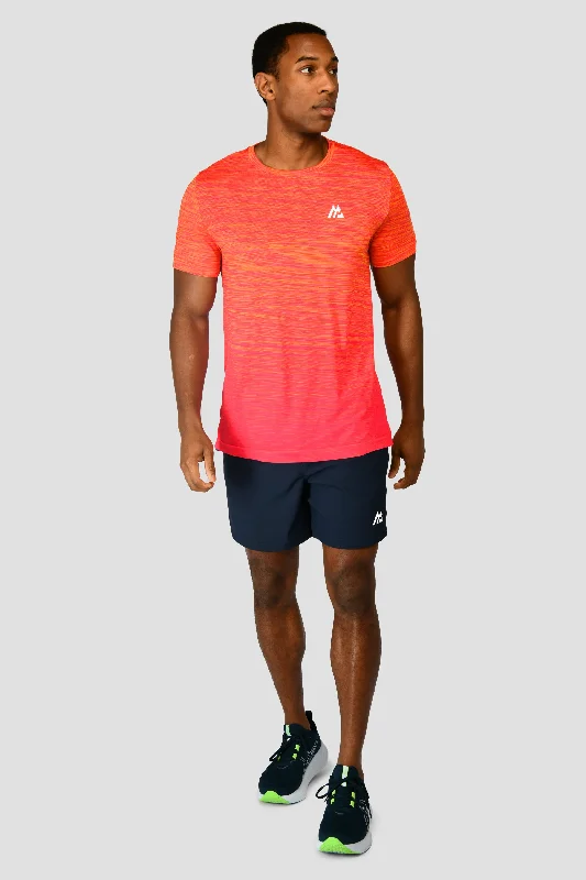 Trail Seamless T-Shirt - Fiery Orange/Hot Pink/Hibiscus