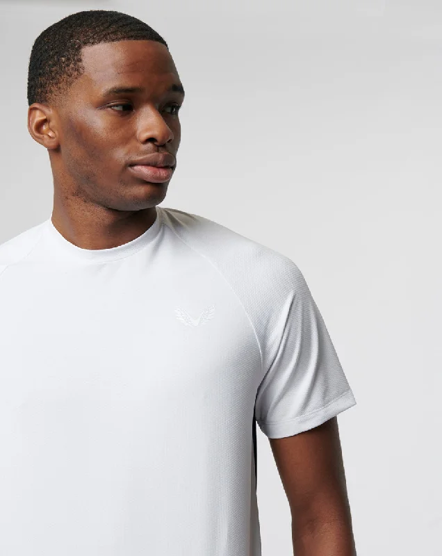 White Mesh Mixed Performance T-Shirt