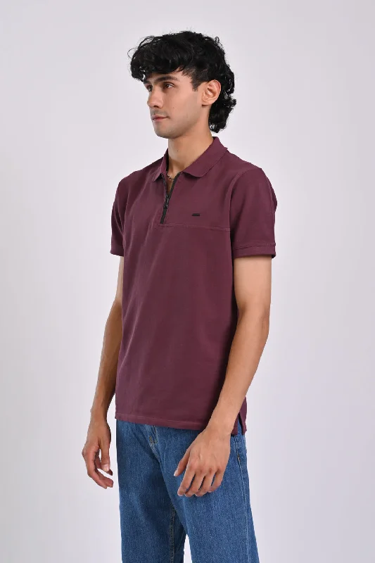 ZIP PLACKET CUT PANEL POLO